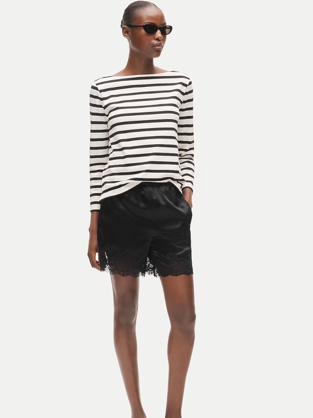 J. Crew Cosmo lace-trim short in luster charmeuse